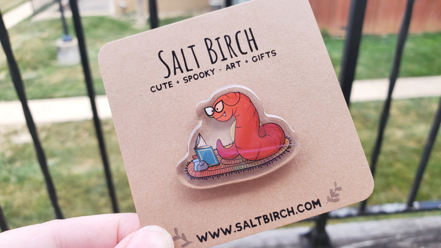 1.5" Bookworm Pin