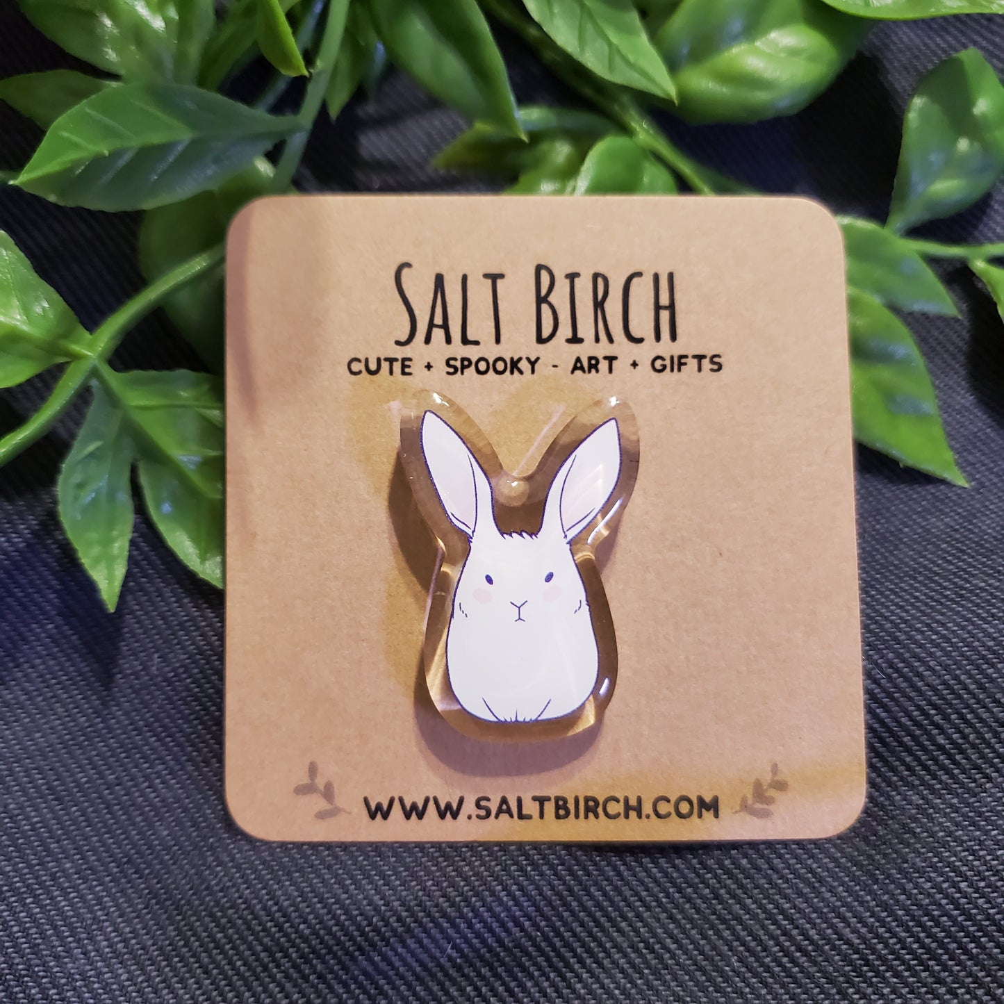White Rabbit Acrylic Pin
