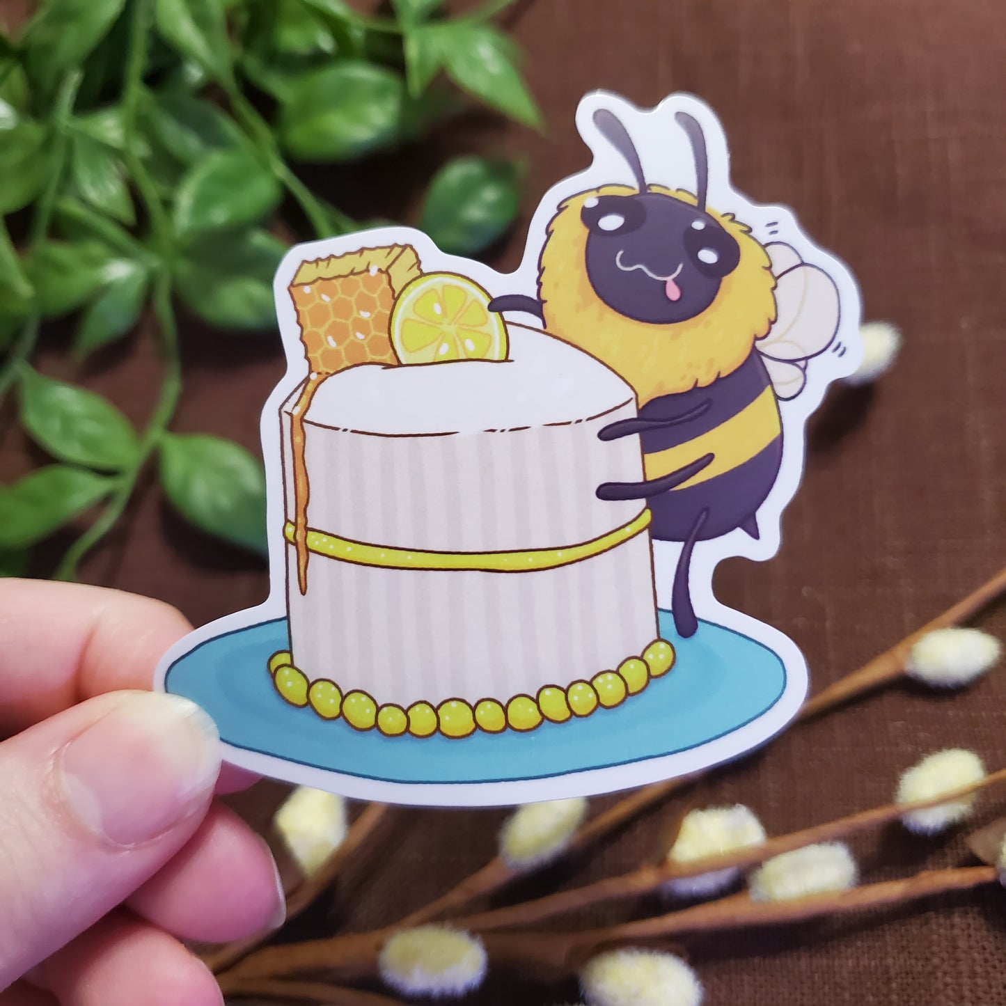 Bee With Cake Sticker