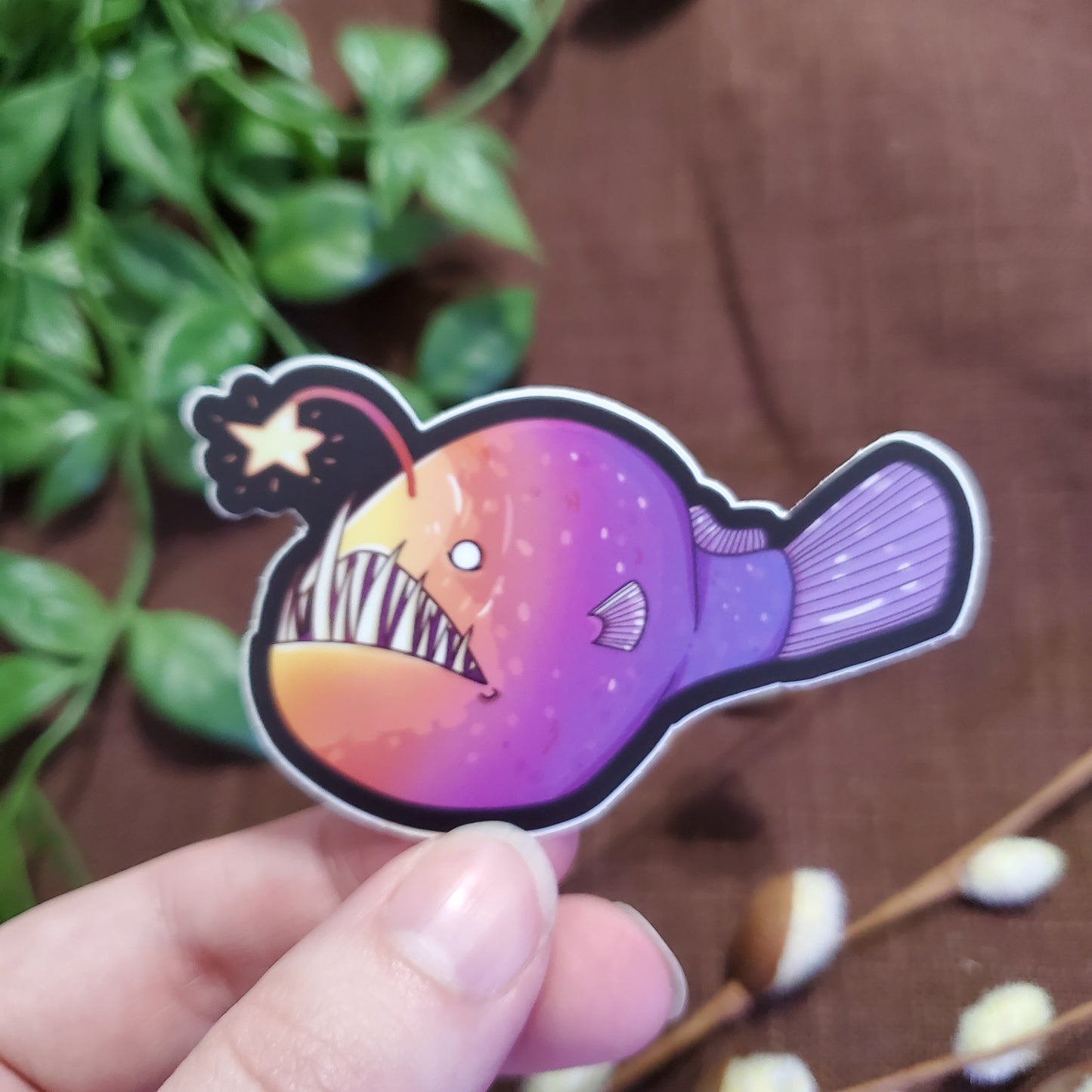 Colorful Angler Fish Sticker