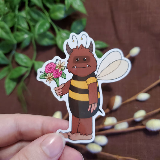 Bigfoot in a Bee Suit Sticker