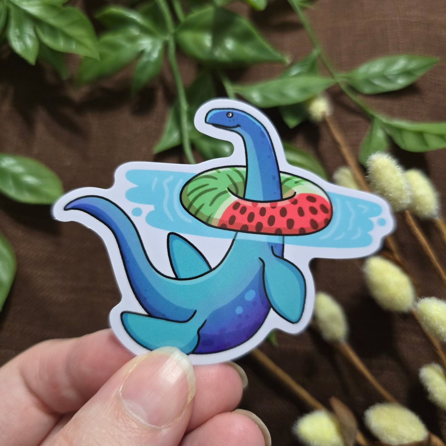 Nessie With a Floatie Sticker