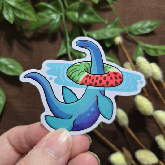 Nessie With a Floatie Sticker