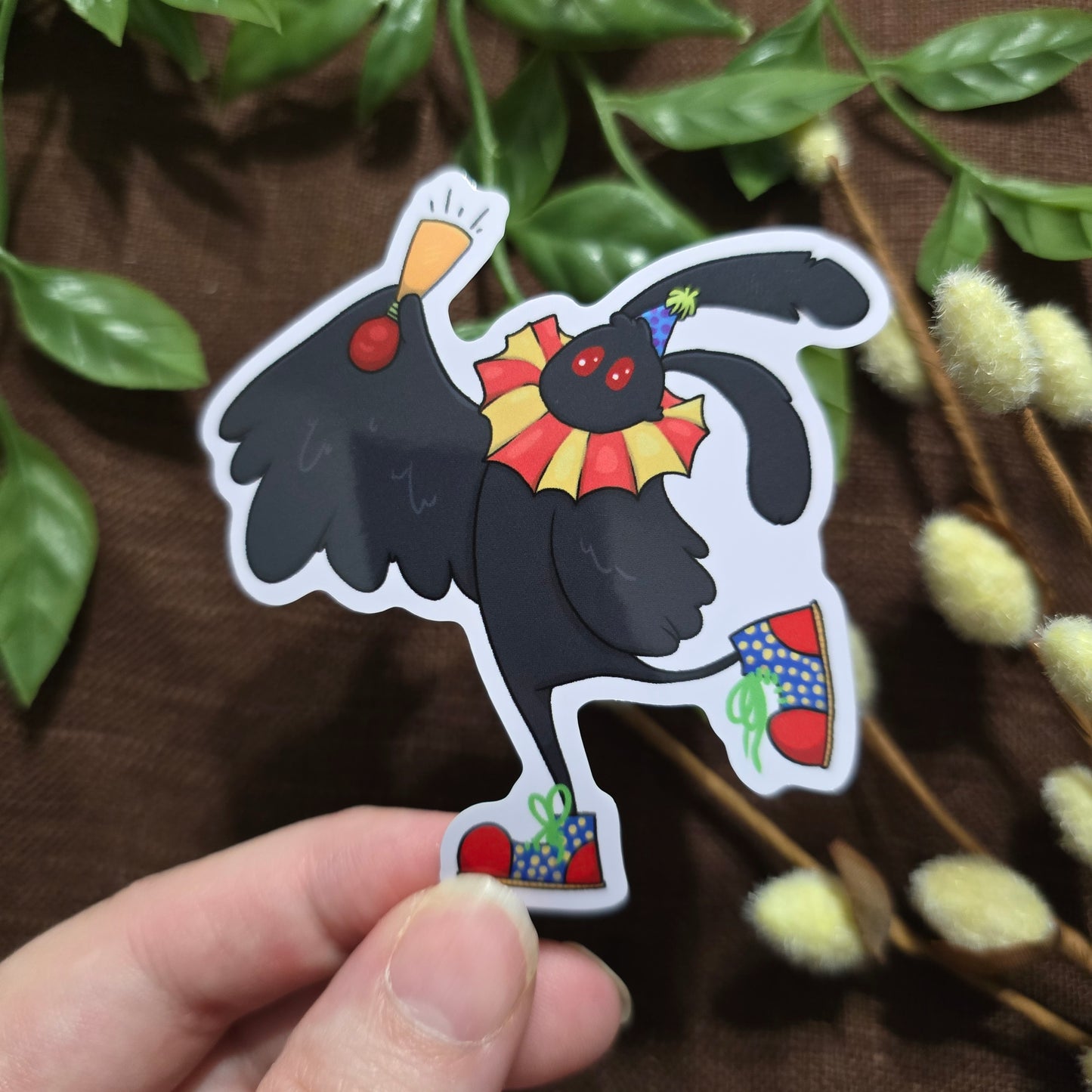 Clown Circus Mothman Sticker - CLEARANCE