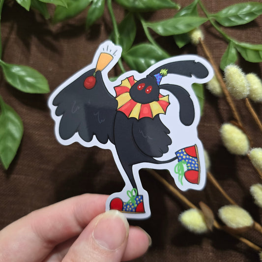 Clown Circus Mothman Sticker - CLEARANCE
