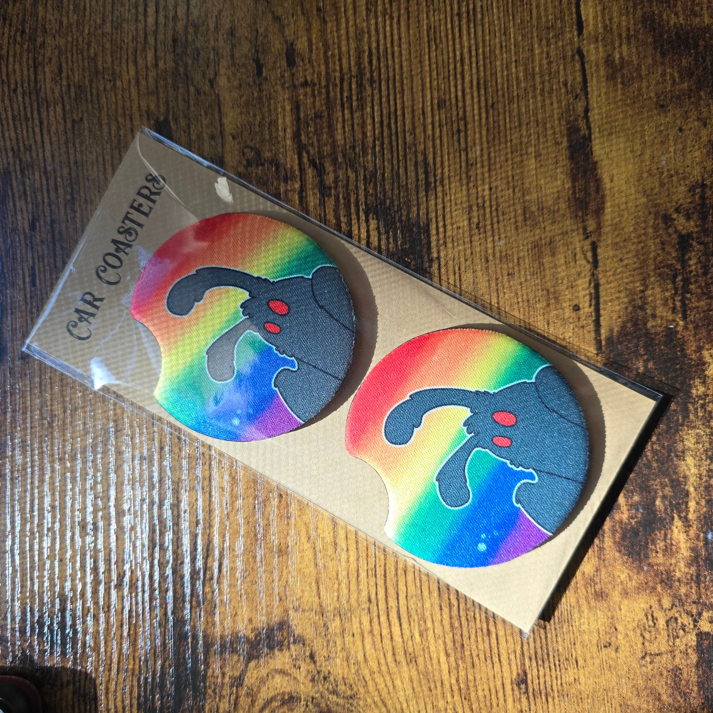 Rainbow Mothman Car Coasters
