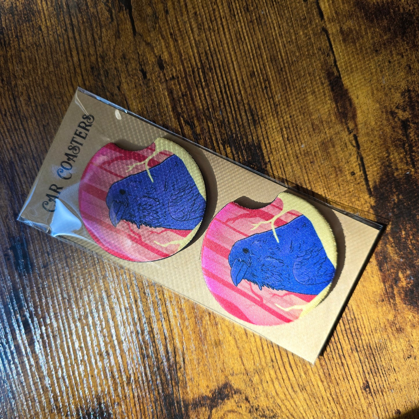 Retro Raven Car Coasters