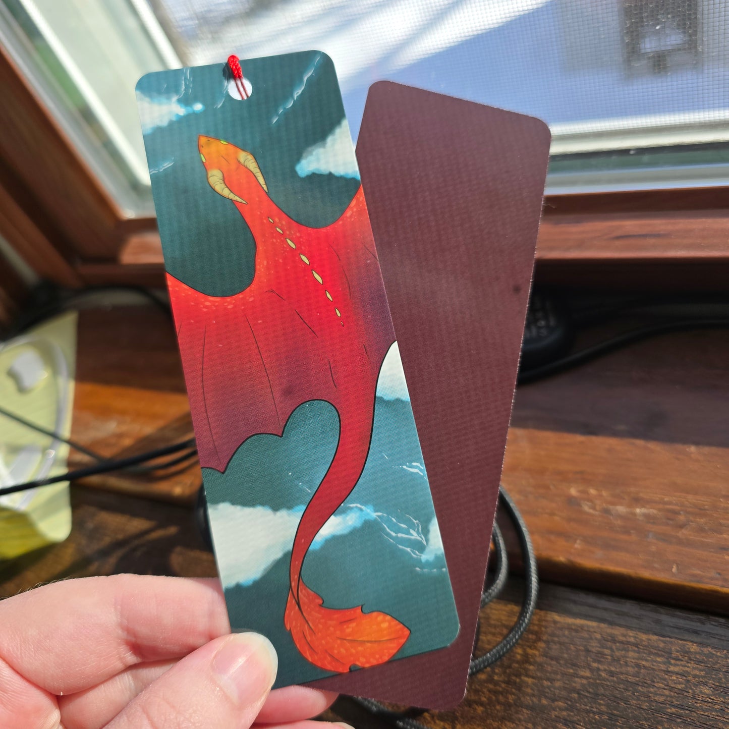 Dragon Soaring over Stormy Seas Bookmark 2x6