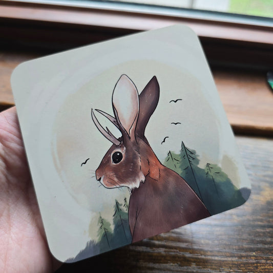 Midwest Jackalope Wooden Coaster