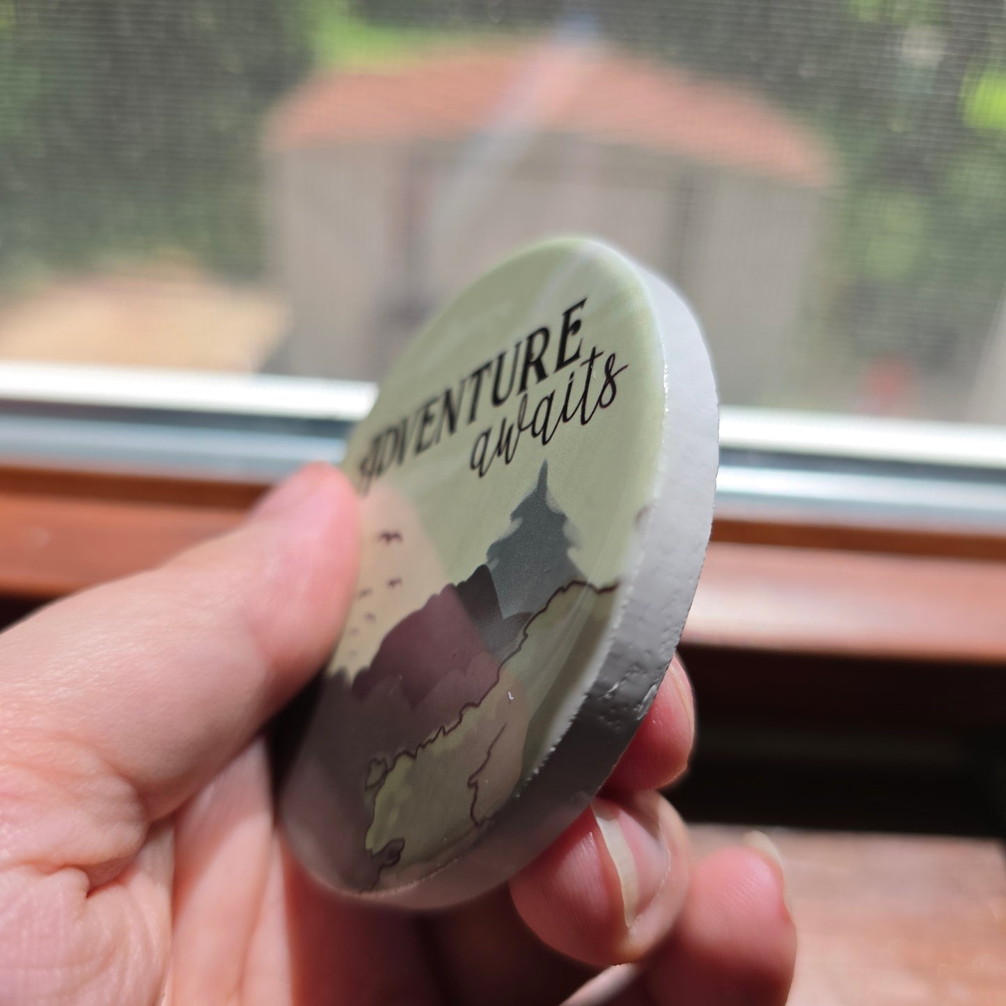 Adventure Awaits Ceramic Car Coaster
