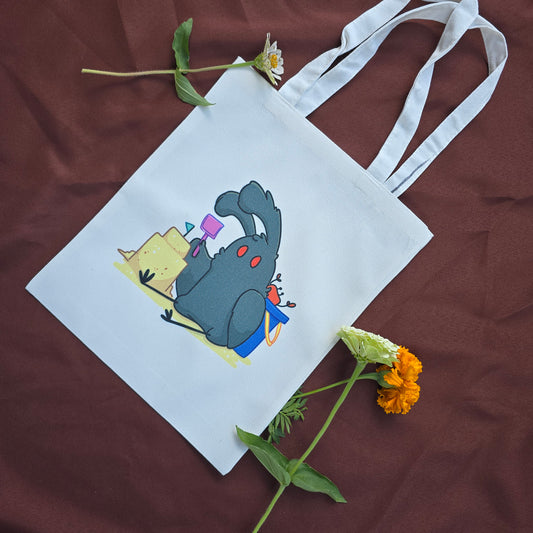 Mothman at the Beach Tote Bag 12"x14"