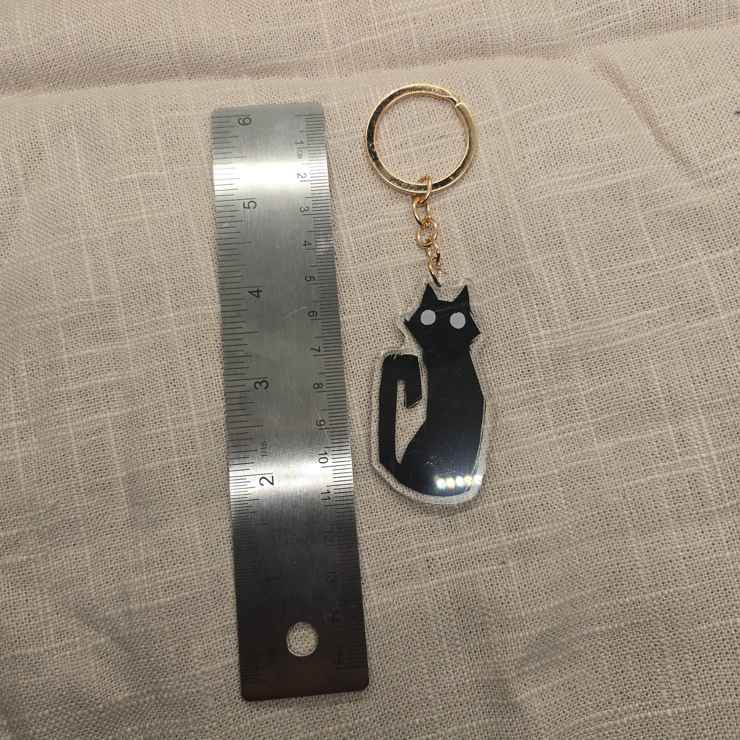 Black Cat Keychain Charm