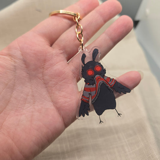 Mothman Eating His Own Sweater Keychain Charm