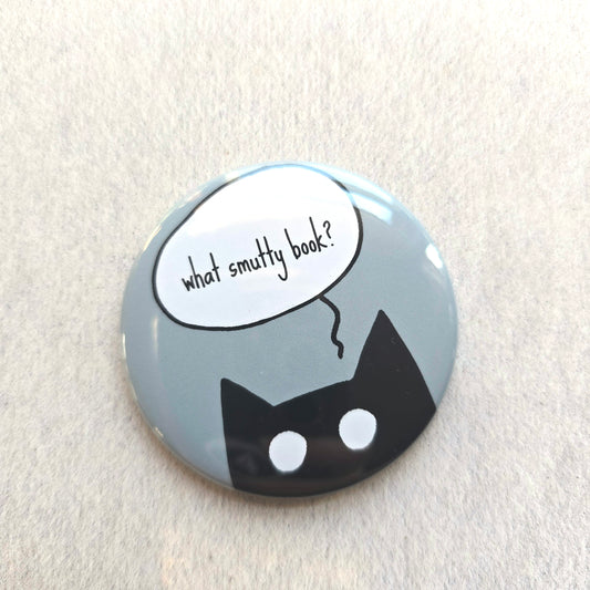 What Smutty Book? Black Cat Button & Magnet
