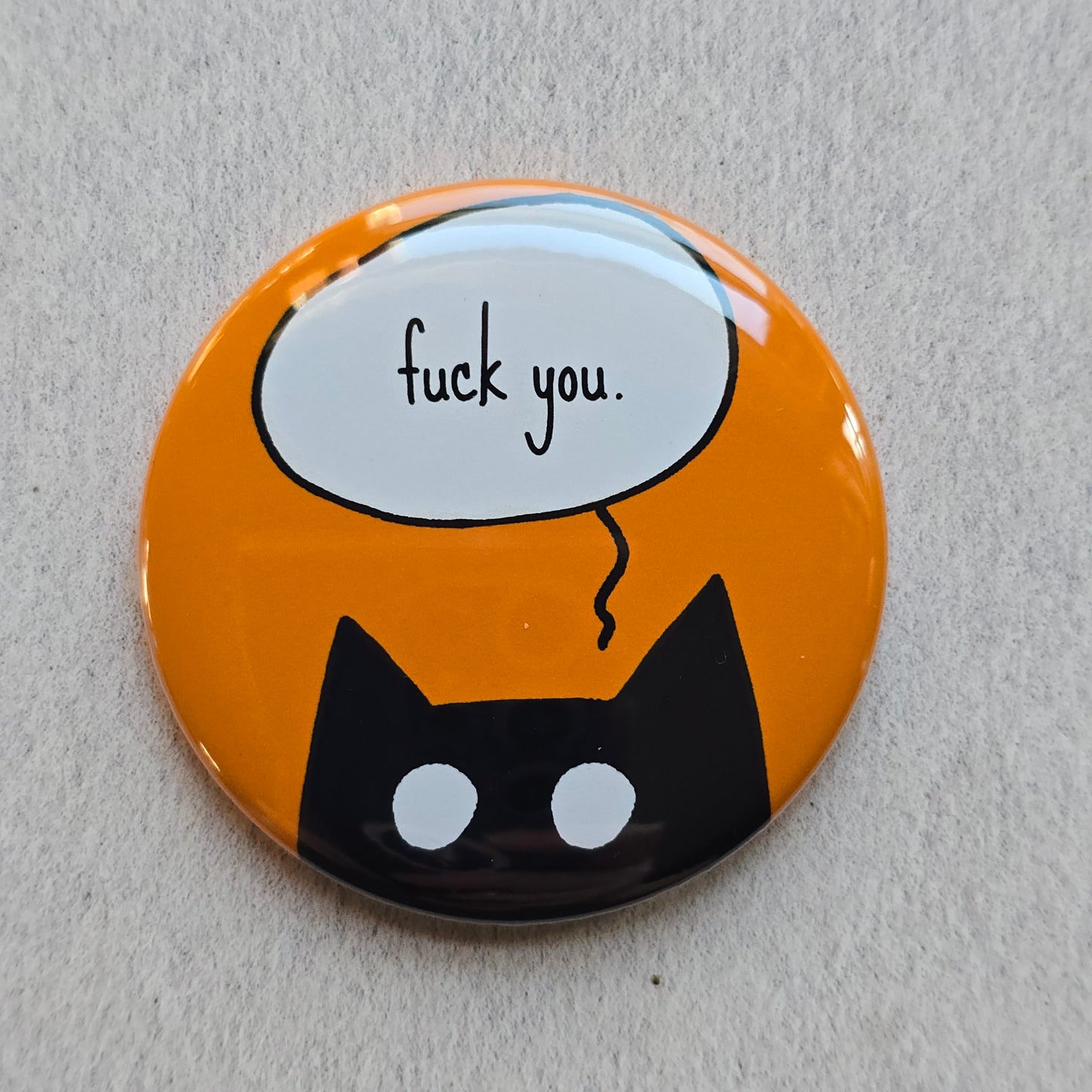 Rude Black Cat Button & Magnet