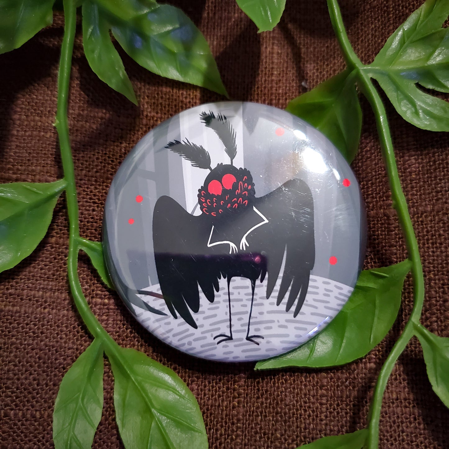 Spooky Mothman Pinback Button