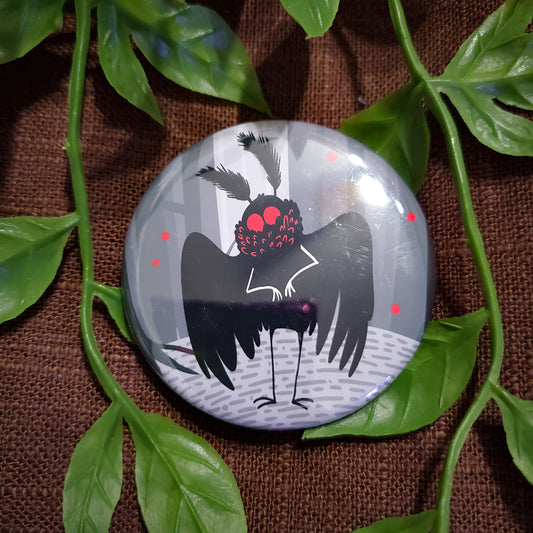 Spooky Mothman Pinback Button