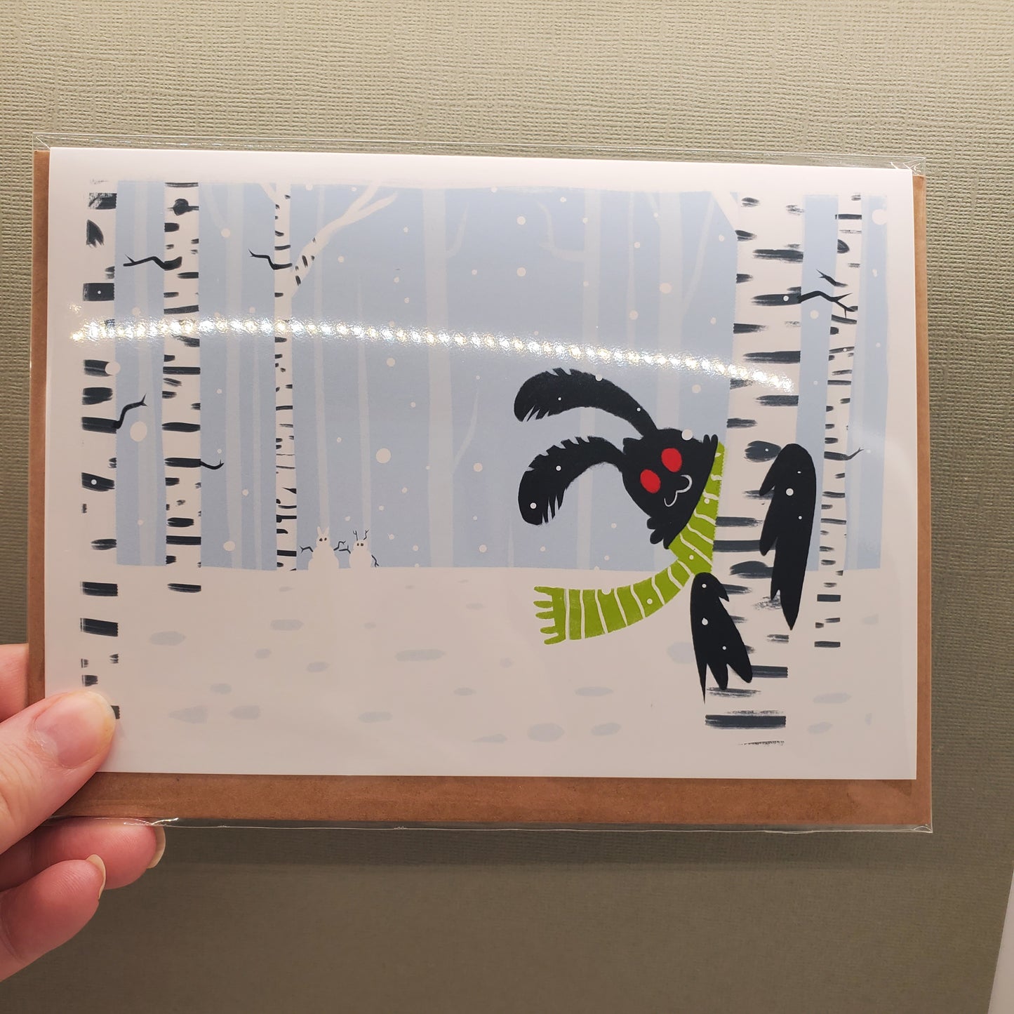 5x7 Winter Mothman Greeting Card