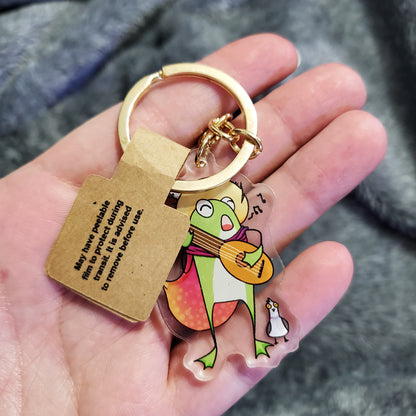 Bard Frog Keychain Charm