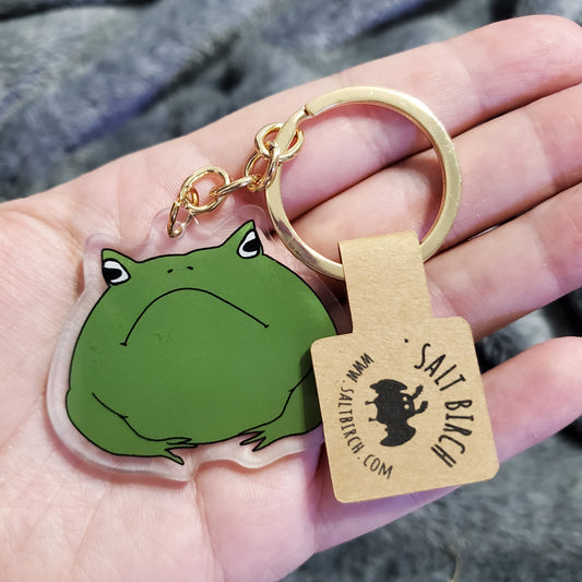 Grumpy Toad Keychain Charm