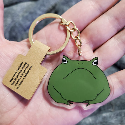 Grumpy Toad Keychain Charm