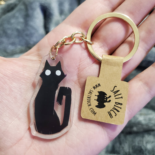 Black Cat Keychain Charm