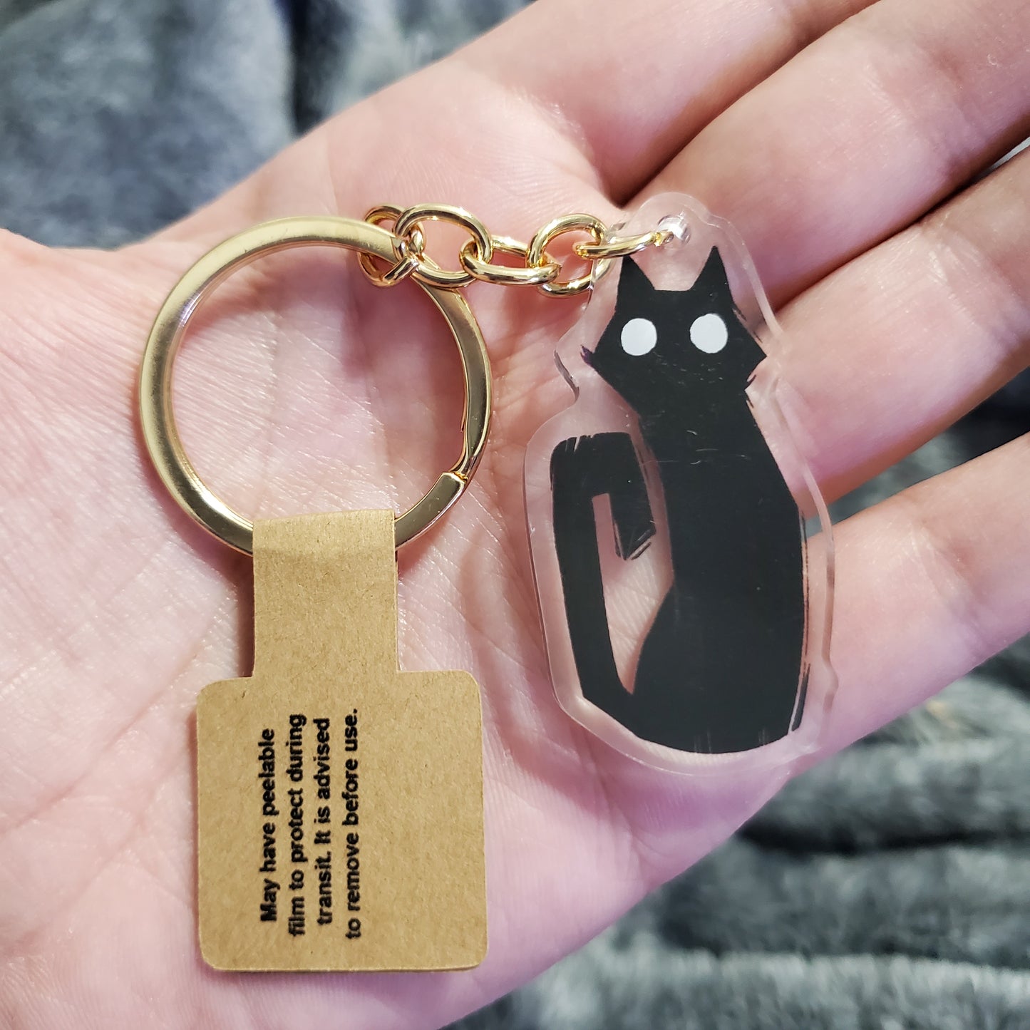 Black Cat Keychain Charm