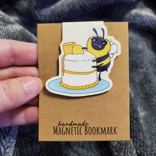 Bee With Lemon Honey Cake Magnetic Bookmark