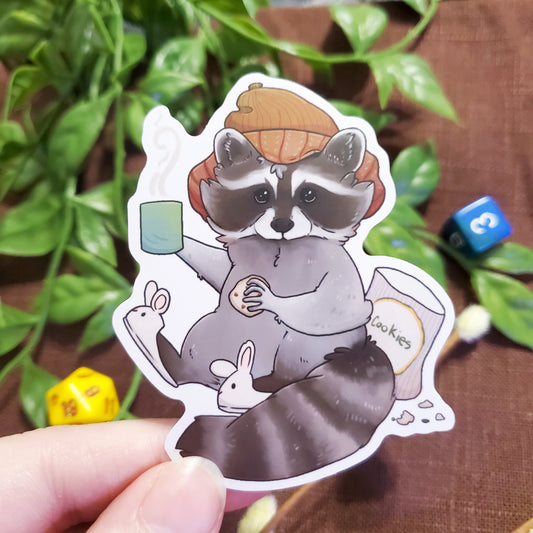 Cozy Racoon Sticker