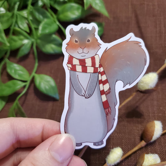 Squirrel With Stripey Scarf Sticker