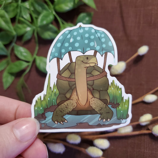 Tortoise With an Umbrella Sticker