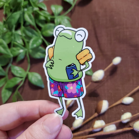 Beach Frog Sticker
