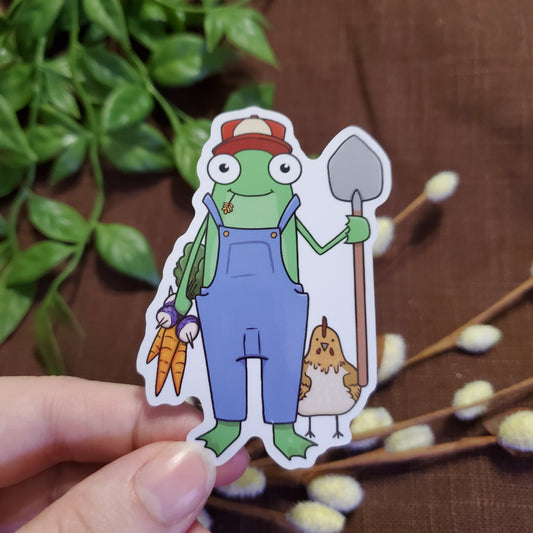 Farmer Frog Sticker
