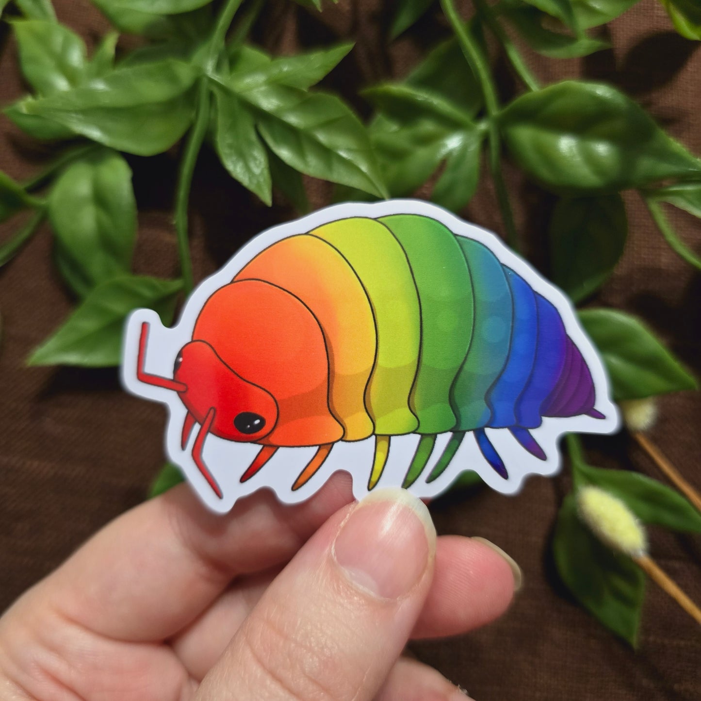 Rainbow Pill Bug Sticker