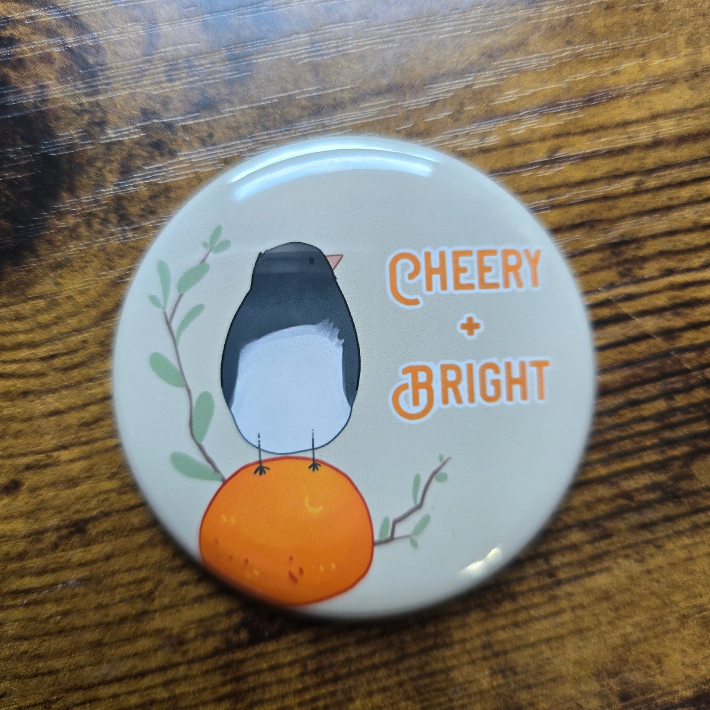 Cheery & Bright Junco Button & Magnet