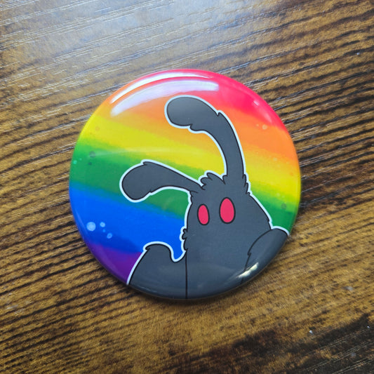 Rainbow Mothman Button & Magnet