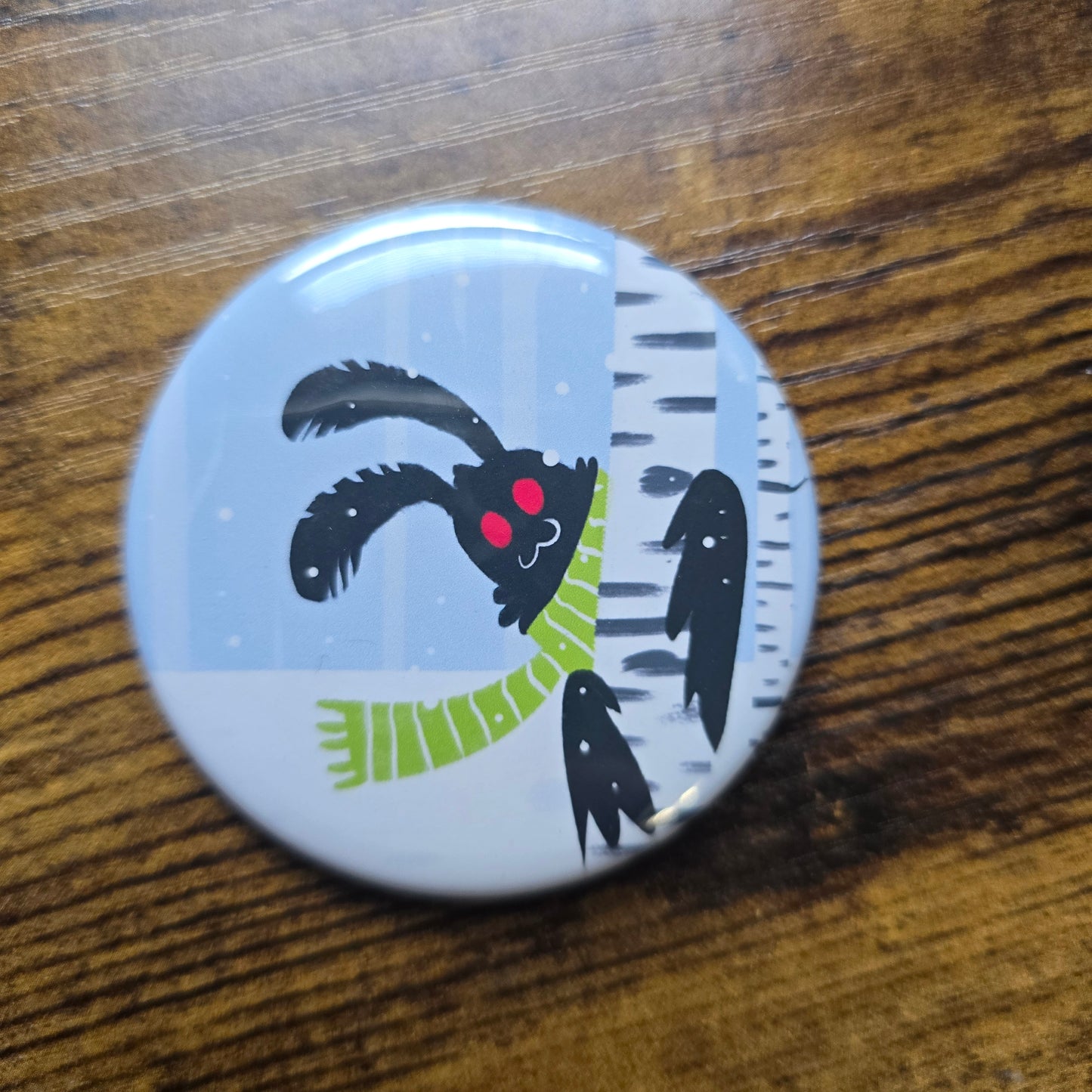 Winter Mothman Button & Magnet