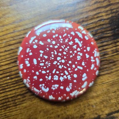 Red & White Mushroom Button & Magnet