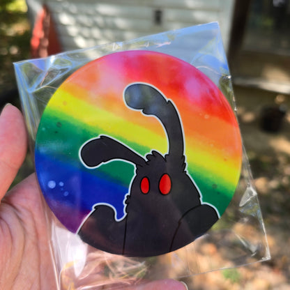 Rainbow Mothman Wooden Coaster