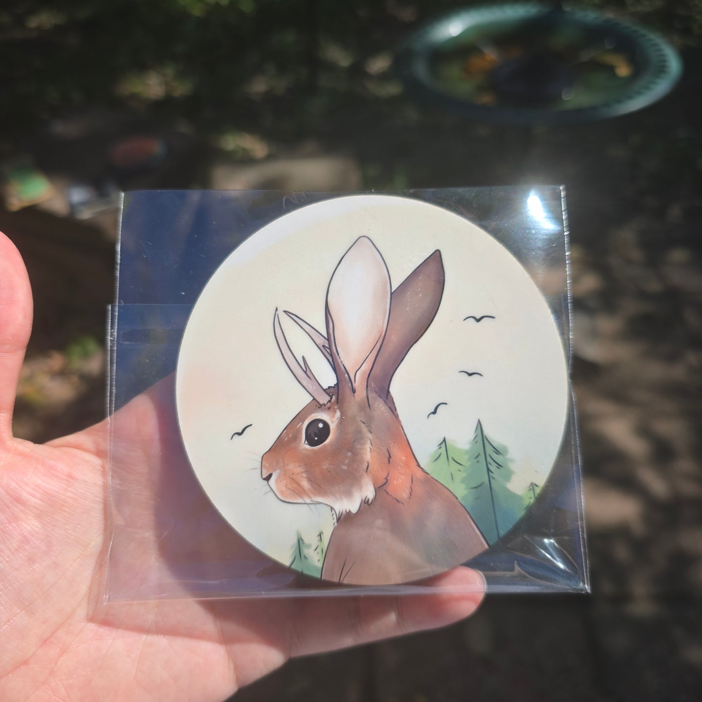 Jackalope Wooden Coaster