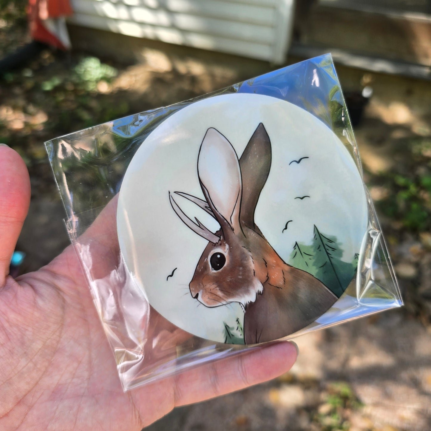 Jackalope Wooden Coaster