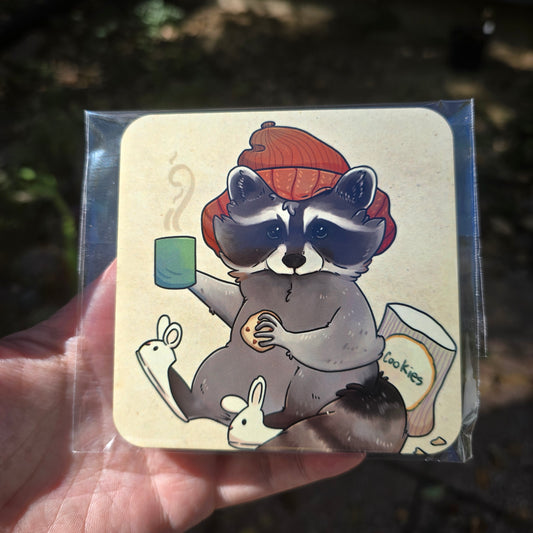 Cozy Badger Wooden Coaster