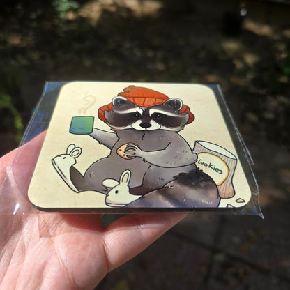 Cozy Badger Wooden Coaster