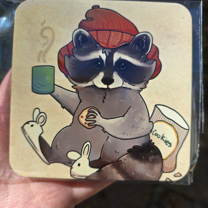 Cozy Badger Wooden Coaster