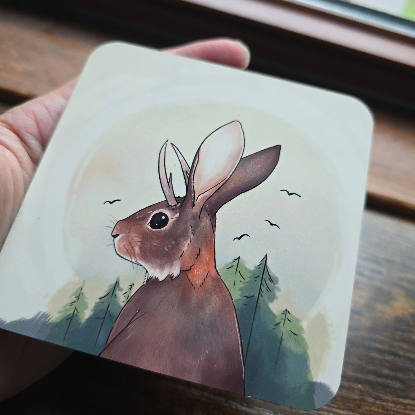 Midwest Jackalope Wooden Coaster