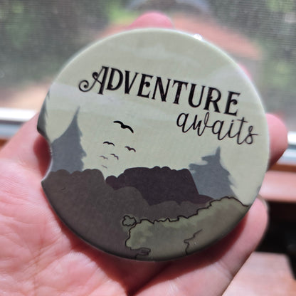 Adventure Awaits Ceramic Car Coaster