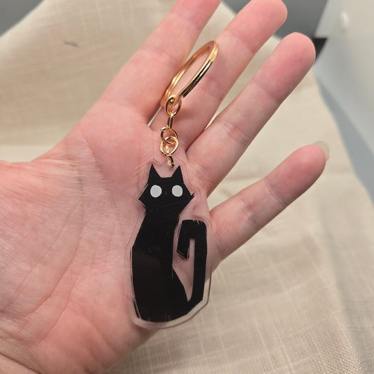 Black Cat Keychain Charm