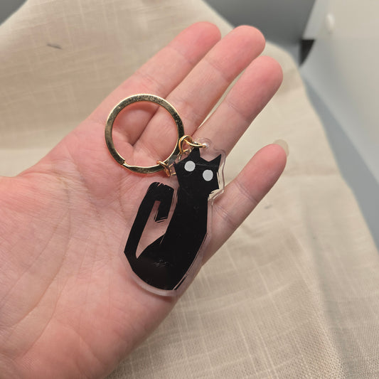 Black Cat Keychain Charm