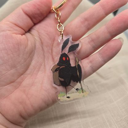 Hiking Adventure Mothman Keychain Charm