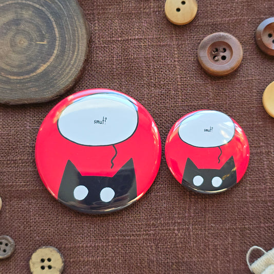 Smut? Black Cat Button & Magnet